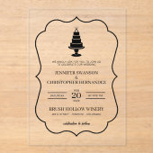 Wedding Cake Acryl Uitnodigingen (Voorkant)