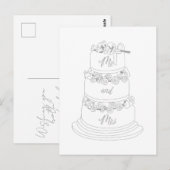 Wedding Cake Design Mr & Mrs Briefkaart (Voorkant / Achterkant)