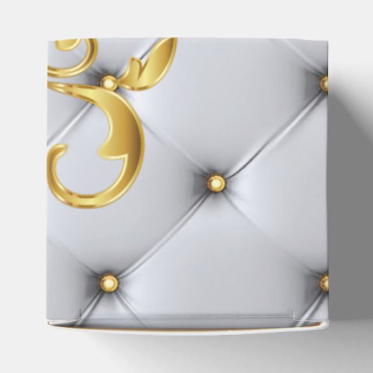 Wedding Cake Favor Box in zilver en goud Bedankdoosjes (Bovenkant)