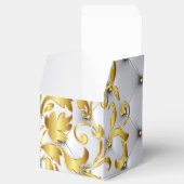 Wedding Cake Favor Box in zilver en goud Bedankdoosjes (Geopend)