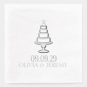 Wedding Cake Folie Servetten (Voorkant)