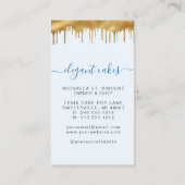 Wedding Cake Glitter Drip Royal Blue Bakery Visitekaartje (Achterkant)