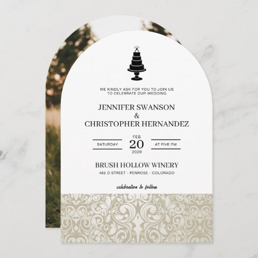 Wedding Cake Kaart (Voorkant / Achterkant)