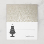 Wedding Cake Place Card (Buitenkant ongevouwen)