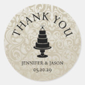 Wedding Cake Ronde Sticker (Voorkant)