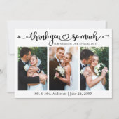 Wedding Calligraphy Script Heart 3 Photo Bedankkaart (Voorkant)