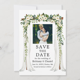 Wedding Canopy Arch Waterverf Green White Floral Save The Date