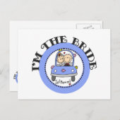 Wedding Car Bride Briefkaart (Voorkant / Achterkant)