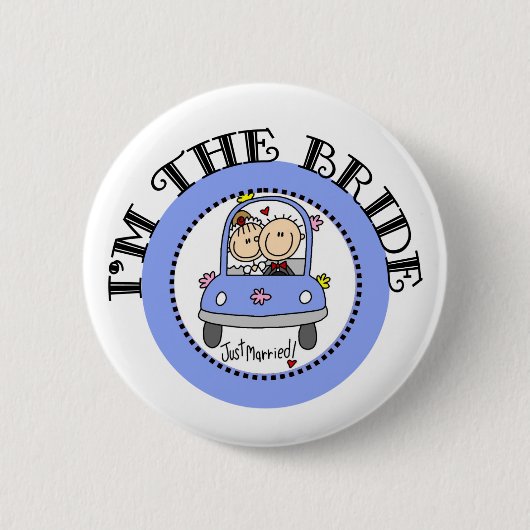 Wedding Car Bride Ronde Button 5,7 Cm (Voorkant)