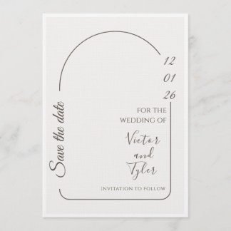 Wedding Card – Modern Minimal Save The Date Arch  Kaart