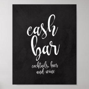 Wedding Cash Bar-bord 8x10-teken Poster