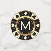 Wedding Casino Poker Chip - Ivory & Black Confetti (Kleine voorkant)