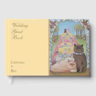 Wedding Cats Yellow "9 x 6" Guest Book Gastenboek