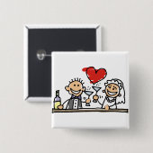 Wedding Celebration Vierkante Button 5,1 Cm (Voorkant /achterkant)