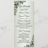 Wedding Ceremony Floral Greenery Eucalyptus Leaves Programma (Voorkant)