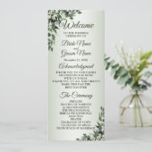 Wedding Ceremony Floral Greenery Eucalyptus Leaves Programma (Staand voorkant)