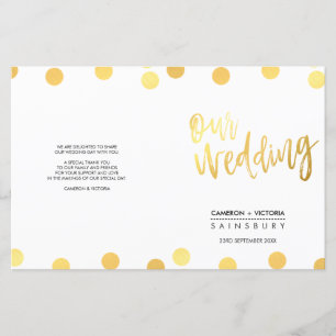 WEDDING CEREMONY handgeschreven script gold spots