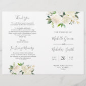 Wedding Ceremony Program Cream Waterverf Floral (Voorkant)