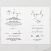 Wedding Ceremony Program, Modern Minimalist Black (Voorkant)