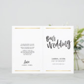 WEDDING CEREMONY-PROGRAMMA, eenvoudig met een hand (Staand voorkant)