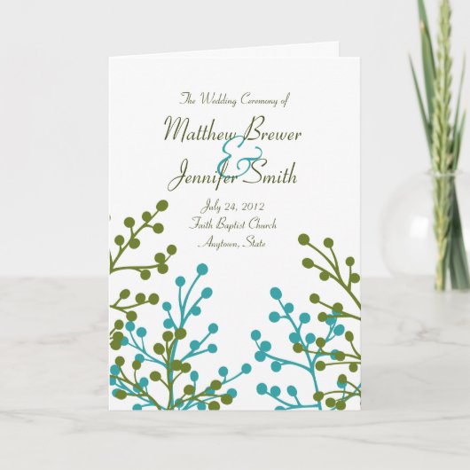 Wedding Ceremony Programma en Orde van Service Kaa (Voorkant)