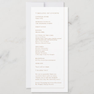 Wedding Ceremony-programma Kaart