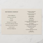WEDDING CEREMONY PROGRAMMA mini gold confetti crèm (Achterkant)