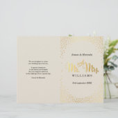 WEDDING CEREMONY PROGRAMMA mini gold confetti iory (Staand voorkant)