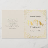 WEDDING CEREMONY PROGRAMMA mini gold confetti iory (Voorkant)