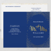 WEDDING CEREMONY PROGRAMMA mini gold confetti navy (Voorkant / Achterkant)