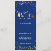 WEDDING CEREMONY PROGRAMMA mini gold confetti navy (Voorkant)