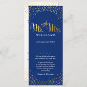 WEDDING CEREMONY PROGRAMMA mini gold confetti navy (Voorkant / Achterkant)