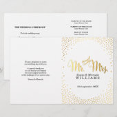 WEDDING CEREMONY PROGRAMMA mini gold confetti simp (Voorkant / Achterkant)