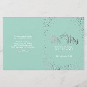 WEDDING CEREMONY PROGRAMMA mini Silver confetti mu