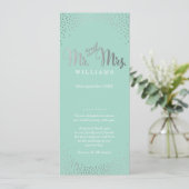 WEDDING CEREMONY PROGRAMMA mini Silver confetti mu (Staand voorkant)