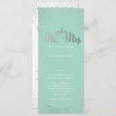 WEDDING CEREMONY PROGRAMMA mini Silver confetti mu (Voorkant / Achterkant)