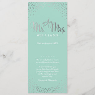 WEDDING CEREMONY PROGRAMMA mini Silver confetti mu