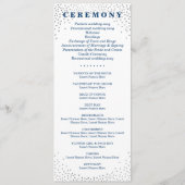 WEDDING CEREMONY PROGRAMMA mini Silver confetti na (Achterkant)