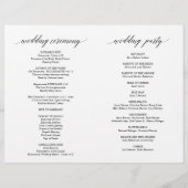 Wedding Ceremony Programma's, Modern Elegance Blac (Achterkant)