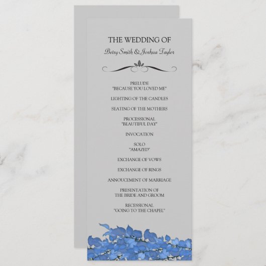 Wedding Ceremony-programma's Programma (Voorkant / Achterkant)