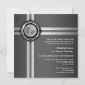 Wedding Ceremony Uitnodiging Gray Silver Embossed (Voorkant)