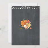 Wedding Chalk Rustic Pumpkin Herfst Herfst Uitnodi Kaart (Achterkant)