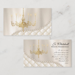 Wedding Chandelier Lighting Pearls Elegant Vintage Visitekaartje