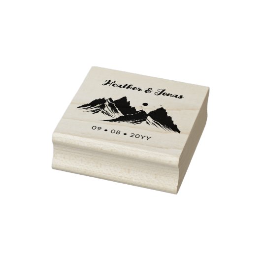 Wedding Cherished Rustic Mountains Landscape  Rubberstempel (Stempel)