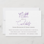 Wedding Cocktail-uitnodigingen  | Paars Kaart (Voorkant)