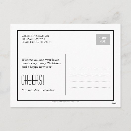 Wedding Collage Holiday Photo Card Postcard Feestdagenkaart (Achterkant)