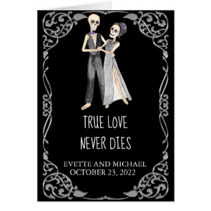 Wedding Congratulations Halloween Skeleton Couple