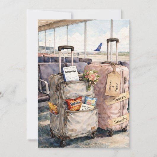 Wedding Congratulations Honeymoon Trip Snacks Card Kaart (Voorkant)