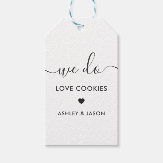 Wedding Cookie Favor, we houden van koekjes Cadeaulabel (Voorkant)