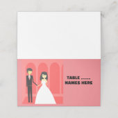 WEDDING COUPLE Folded Place Card, Fold Style: (Buitenkant ongevouwen)
